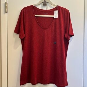 Lands’ End Women’s Dark Red Heather Short Sleeve Tee size L